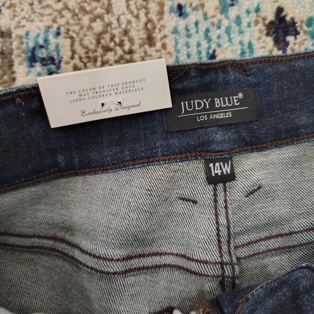 New Judy Blue Womens Jeans 14W Plus Size Wide Leg Elena JB82642DK-CO-PL - Picture 3 of 6